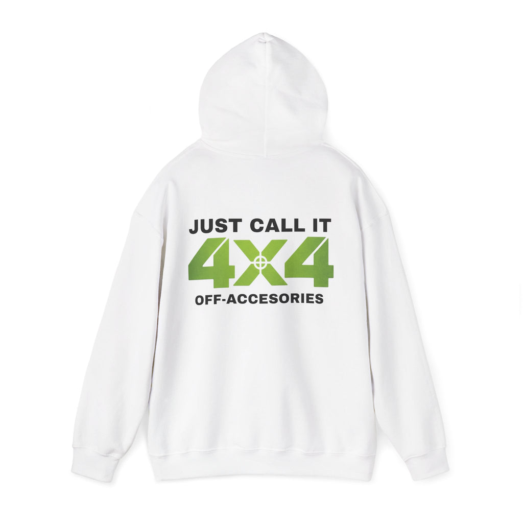 4x4 Off-Accessories Hoodie — "Just Call It 4x4" Green Logo