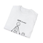 Pepe (Grandpa) Stick Figure T-Shirt — Grandpa and Grandchild Illustration Tee