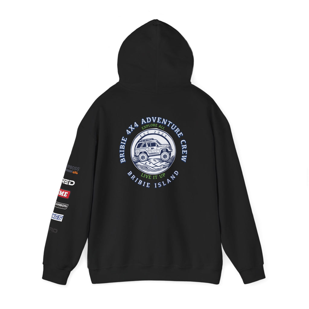 Bribie 4x4 adventure Crew, Unisex Hooded Sweatshirt for Road Trips