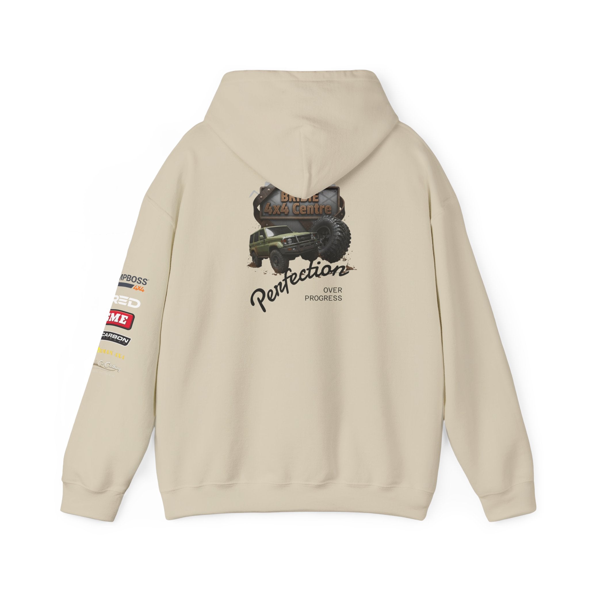 Bribie 4x4 centre Perfection before Progress Hoodie