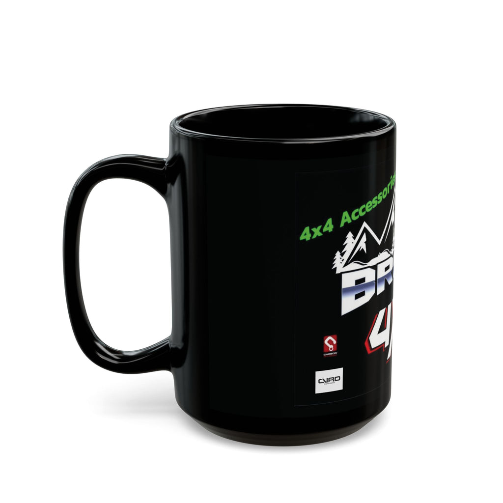 Bribie 4x4 Adventure Mug - Black | 11oz & 15oz Off-Road Enthusiast Cup