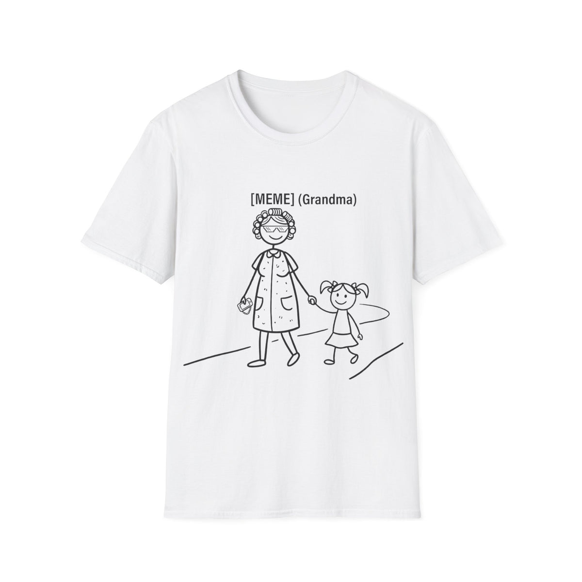 Grandma Meme T-Shirt — Cute Stick Figure Grandma & Granddaughter Tee