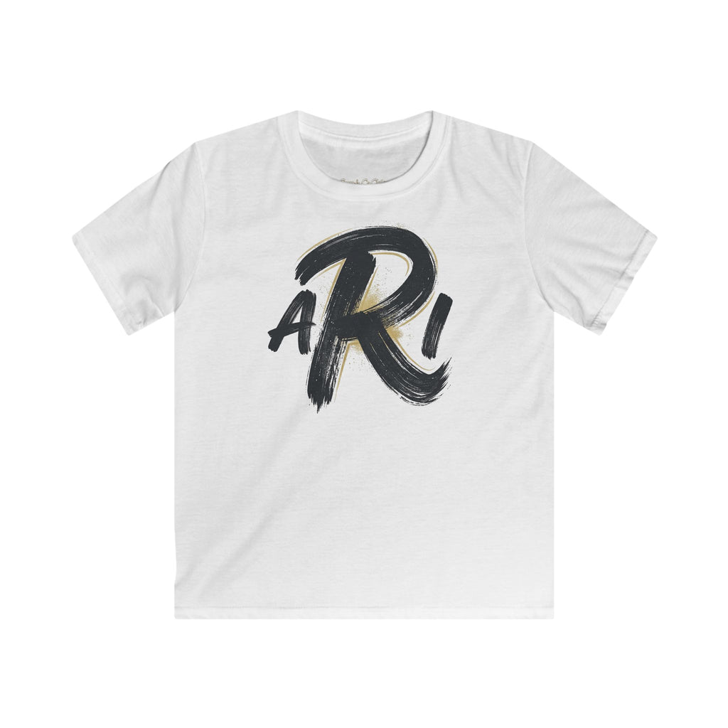 Kids Tee — Bold Brush 'A Ri' Monogram Graphic