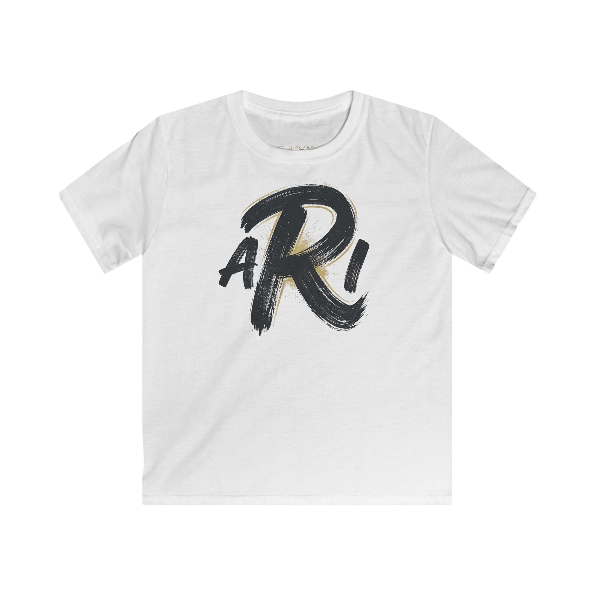 Kids Tee — Bold Brush 'A Ri' Monogram Graphic