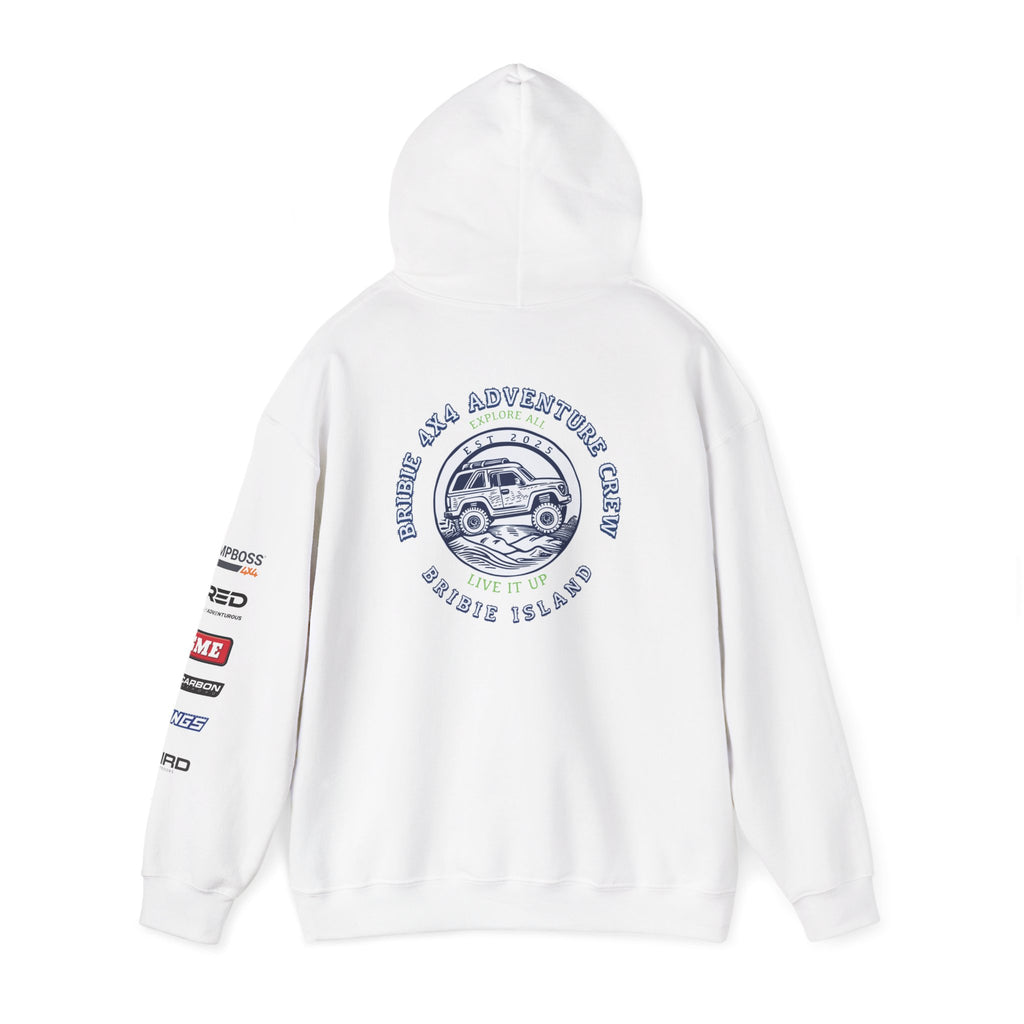 Bribie 4x4 adventure Crew, Unisex Hooded Sweatshirt for Road Trips