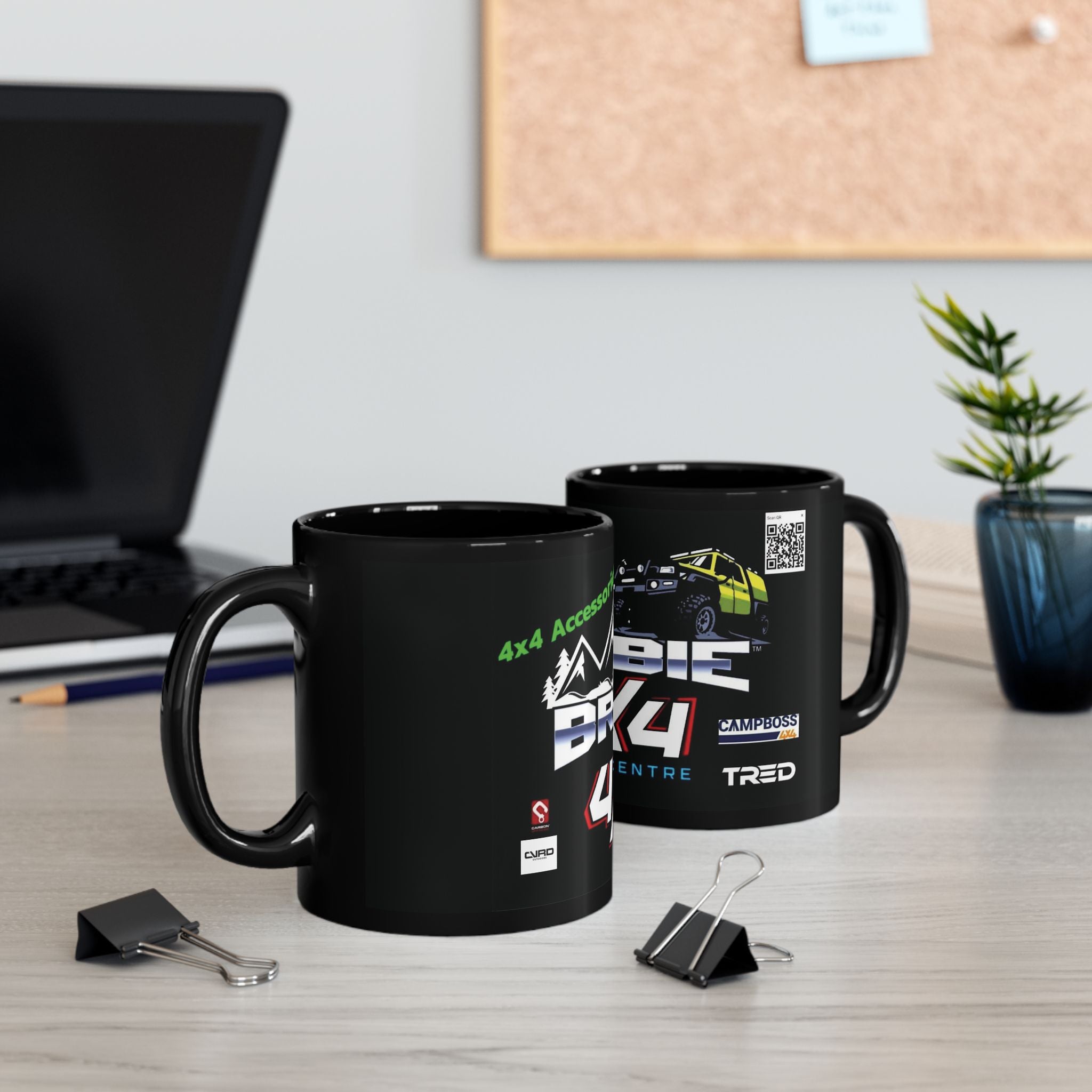 Bribie 4x4 Adventure Mug - Black | 11oz & 15oz Off-Road Enthusiast Cup