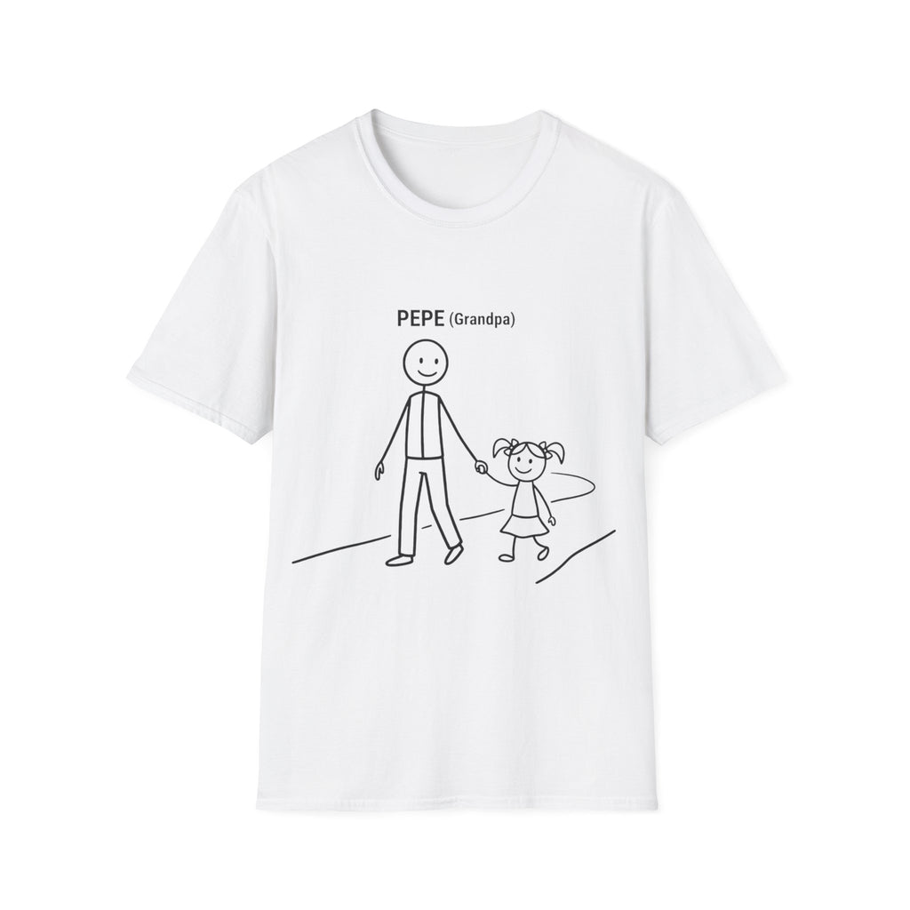 Pepe (Grandpa) Stick Figure Grandpa T-Shirt — Cute Grandpa & Granddaughter Tee