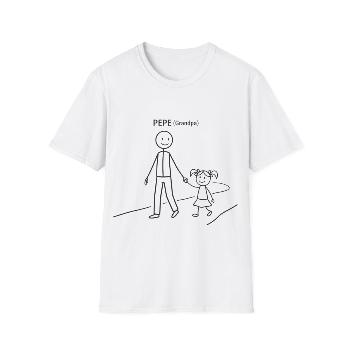 Pepe (Grandpa) Stick Figure Grandpa T-Shirt — Cute Grandpa & Granddaughter Tee