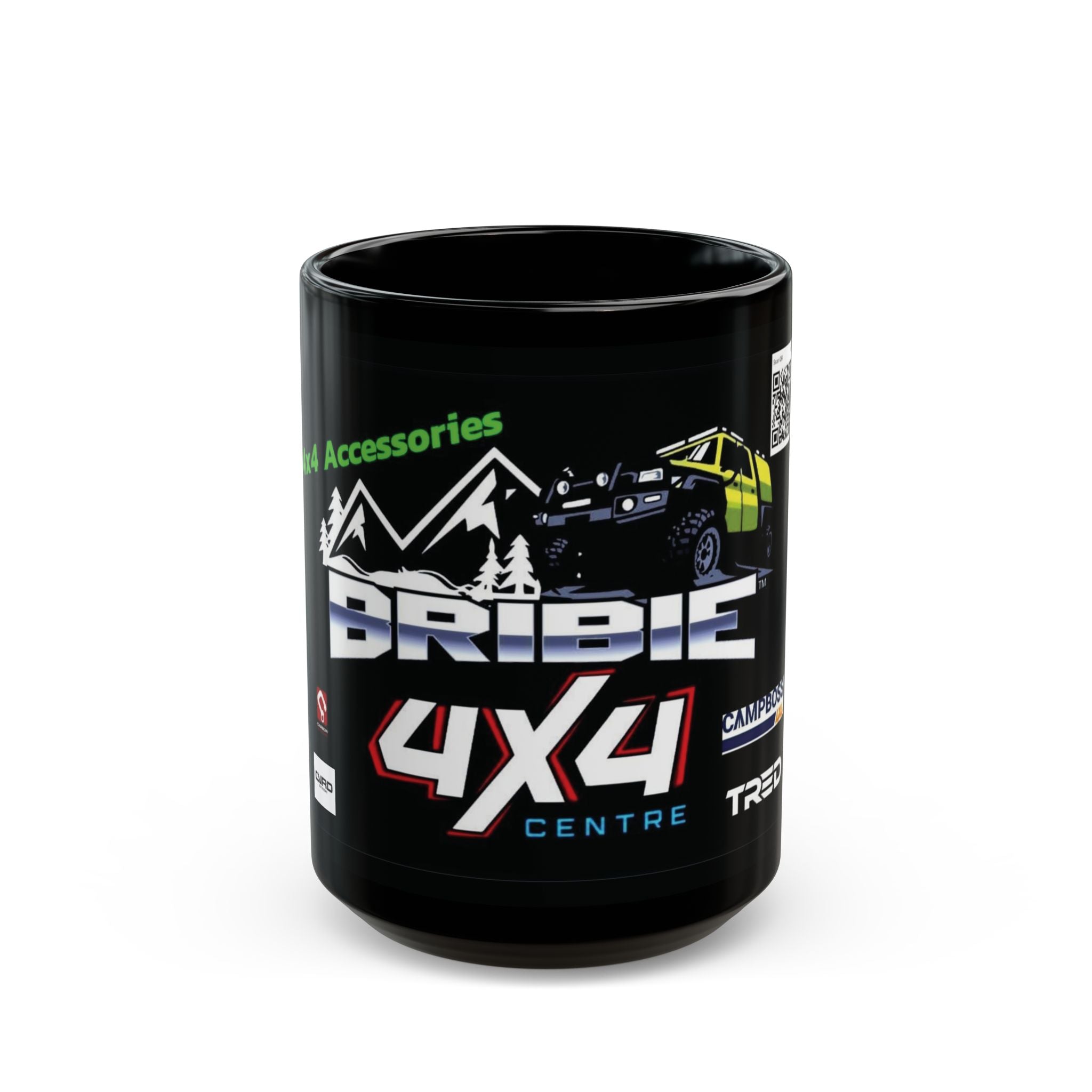 Bribie 4x4 Adventure Mug - Black | 11oz & 15oz Off-Road Enthusiast Cup