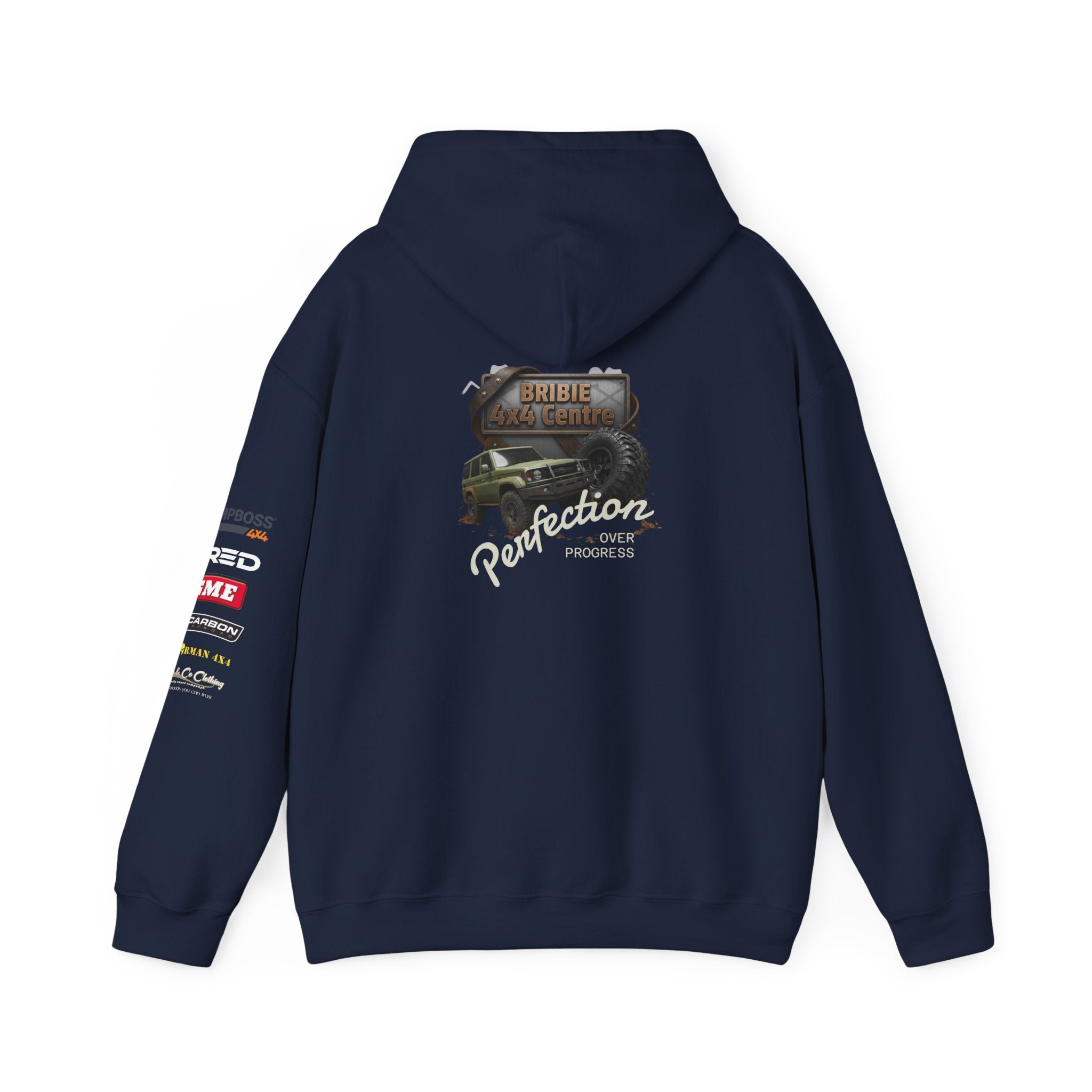 Bribie 4x4 centre Perfection before Progress Hoodie