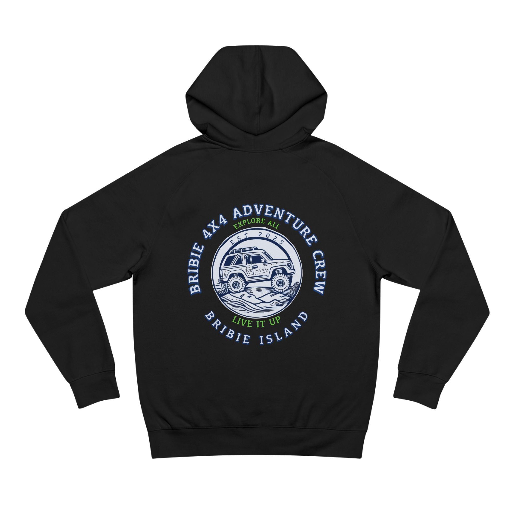 Bribie 4x4 Adventure Crew, Adventure Explorer Hoodie, Unisex Hoodie for Outdoor Lovers, Ideal for Camping, Road Trips, Gifts for Adventurers, Comfortable Hoodie