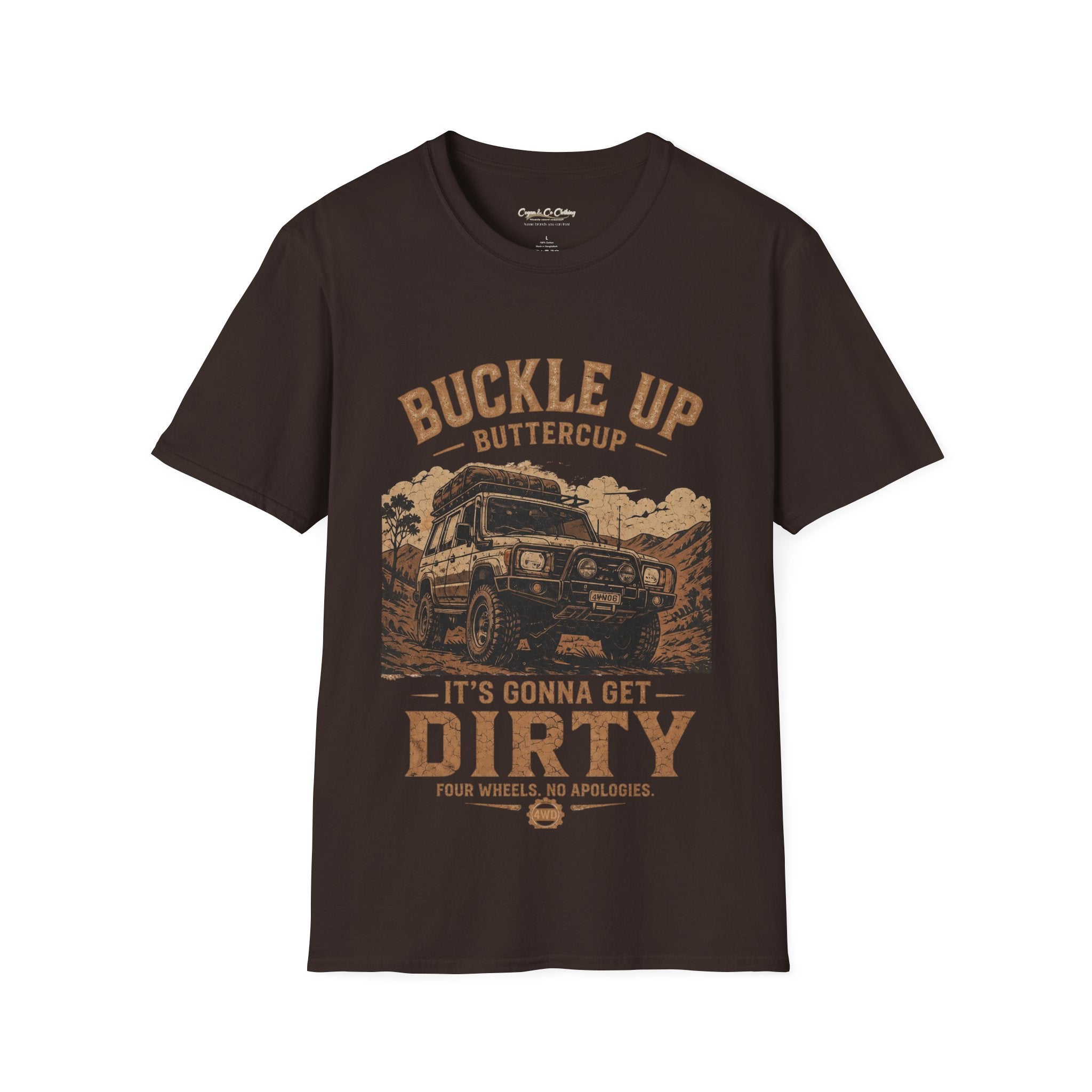 Buckle Up Buttercup Off-Road Truck T-Shirt — Vintage Adventure Tee Cogan & Co Clothing