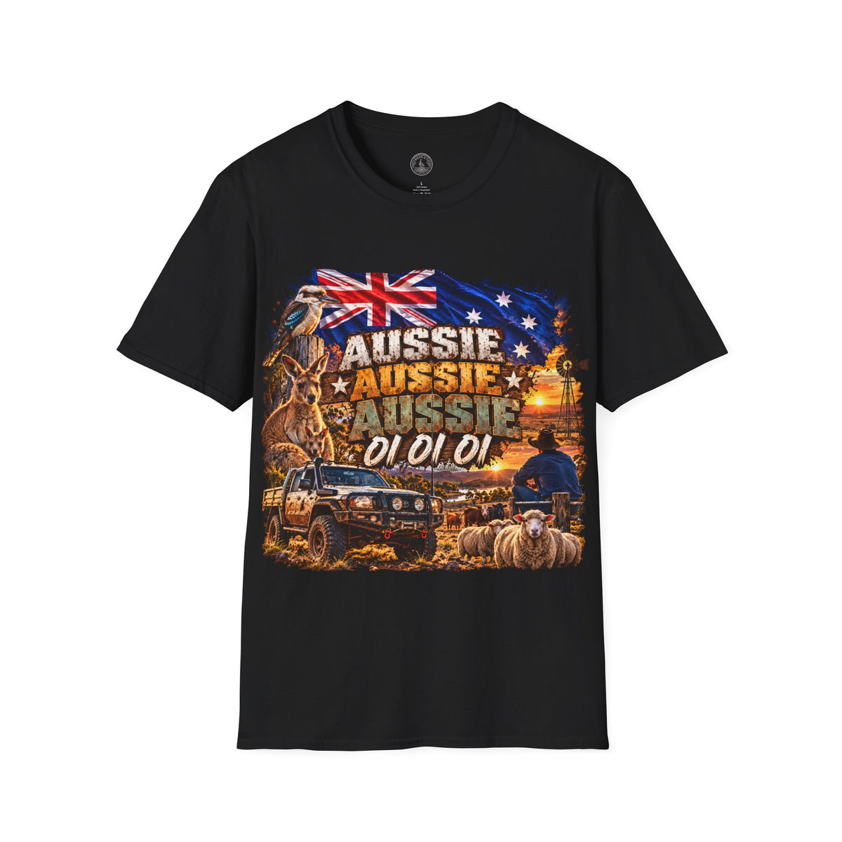 Aussie Aussie Aussie Oi Oi Oi Australian Flag T-Shirt | FRONT PRINT