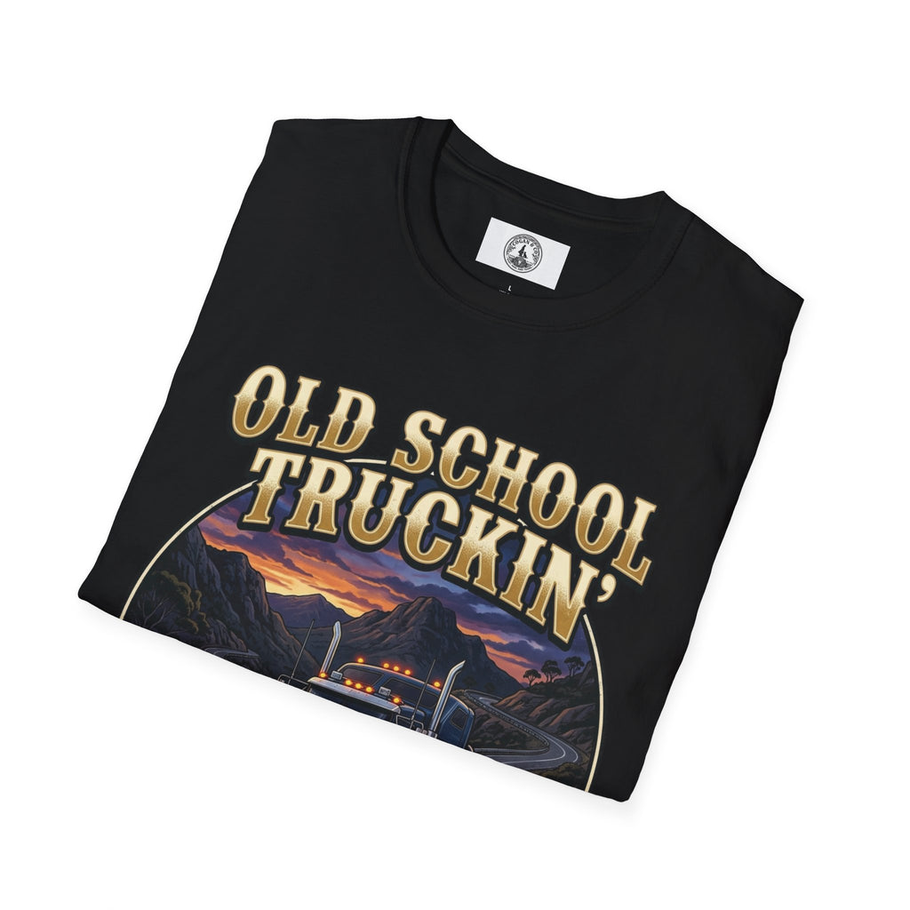 Old School Truckin' T-Shirt – Retro Semi Truck Graphic (Around Australia and Back Again)