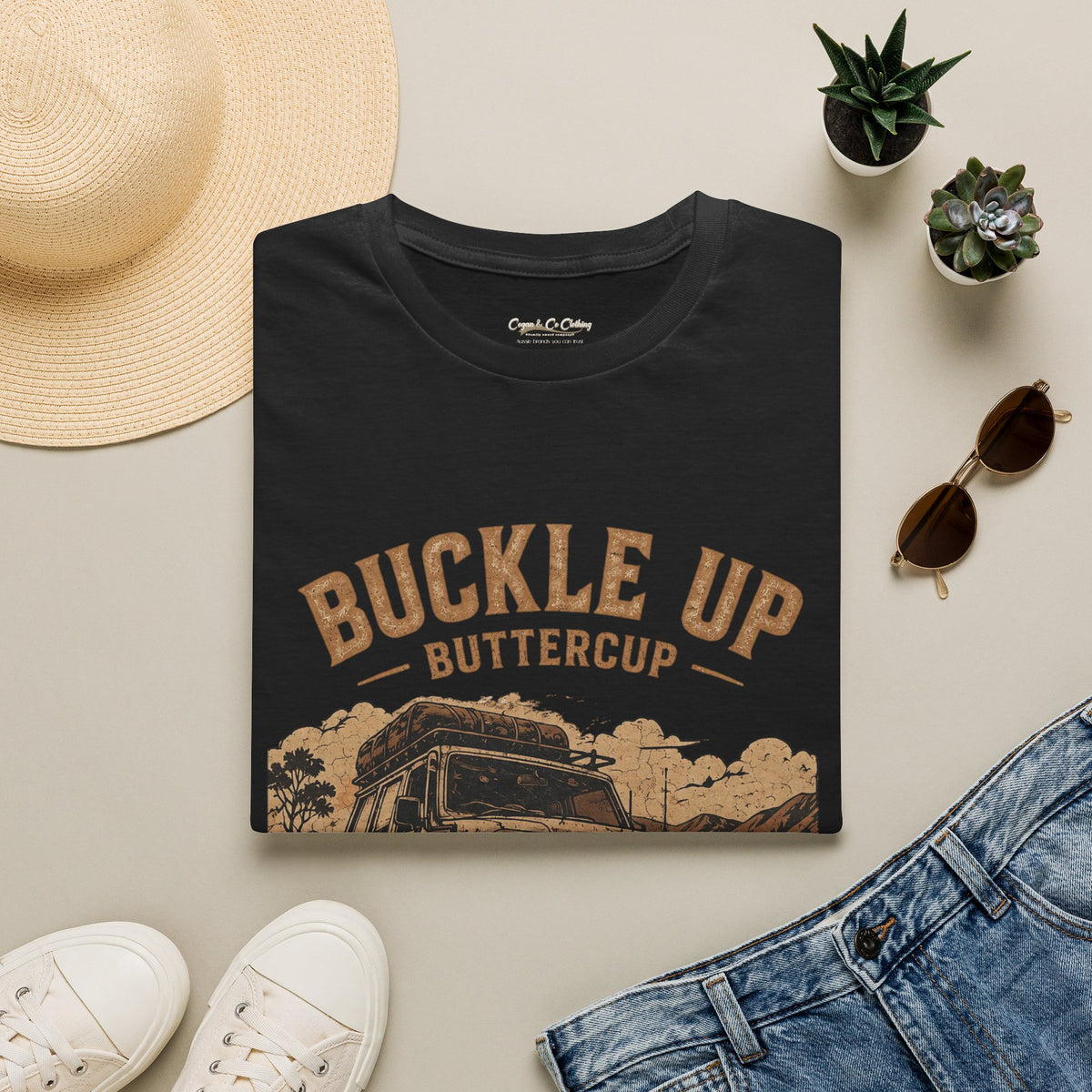 Buckle Up Buttercup Off-Road Truck T-Shirt — Vintage Adventure Tee Cogan & Co Clothing