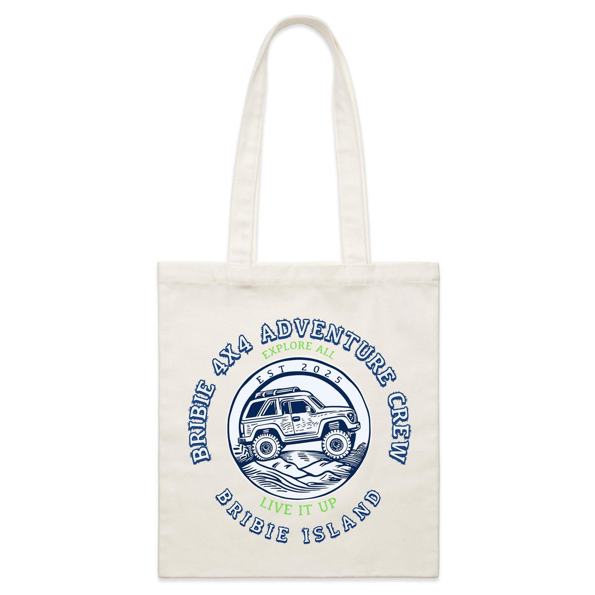 Bribie 4x4 Adventure Crew- Parcel Canvas Tote Bag
