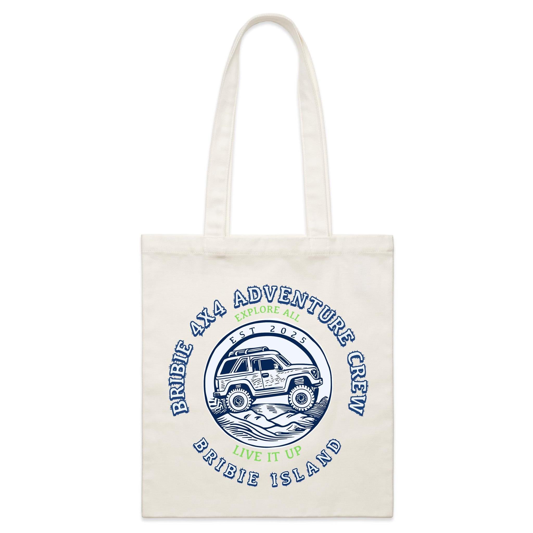 Bribie 4x4 Adventure Crew- Parcel Canvas Tote Bag