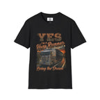 Trucker T-Shirt – “Yes I’m a Hwy-Runner, Living the Dream” Vintage Semi-Truck Tee