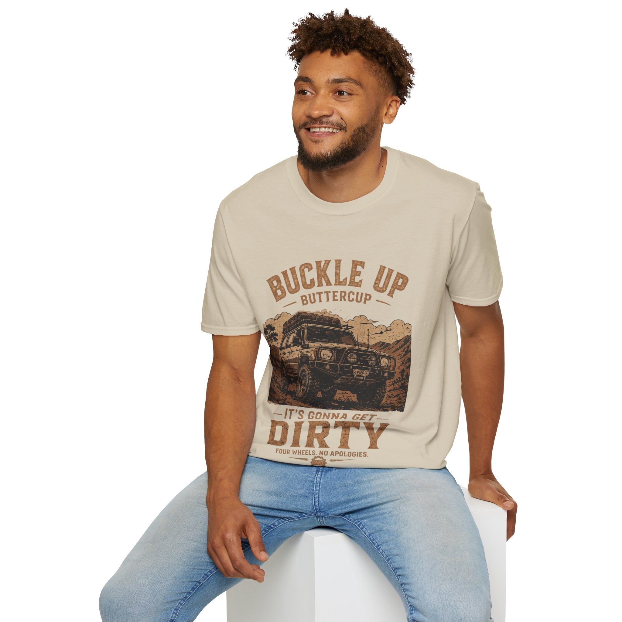 Buckle Up Buttercup Off-Road Truck T-Shirt — Vintage Adventure Tee Cogan & Co Clothing