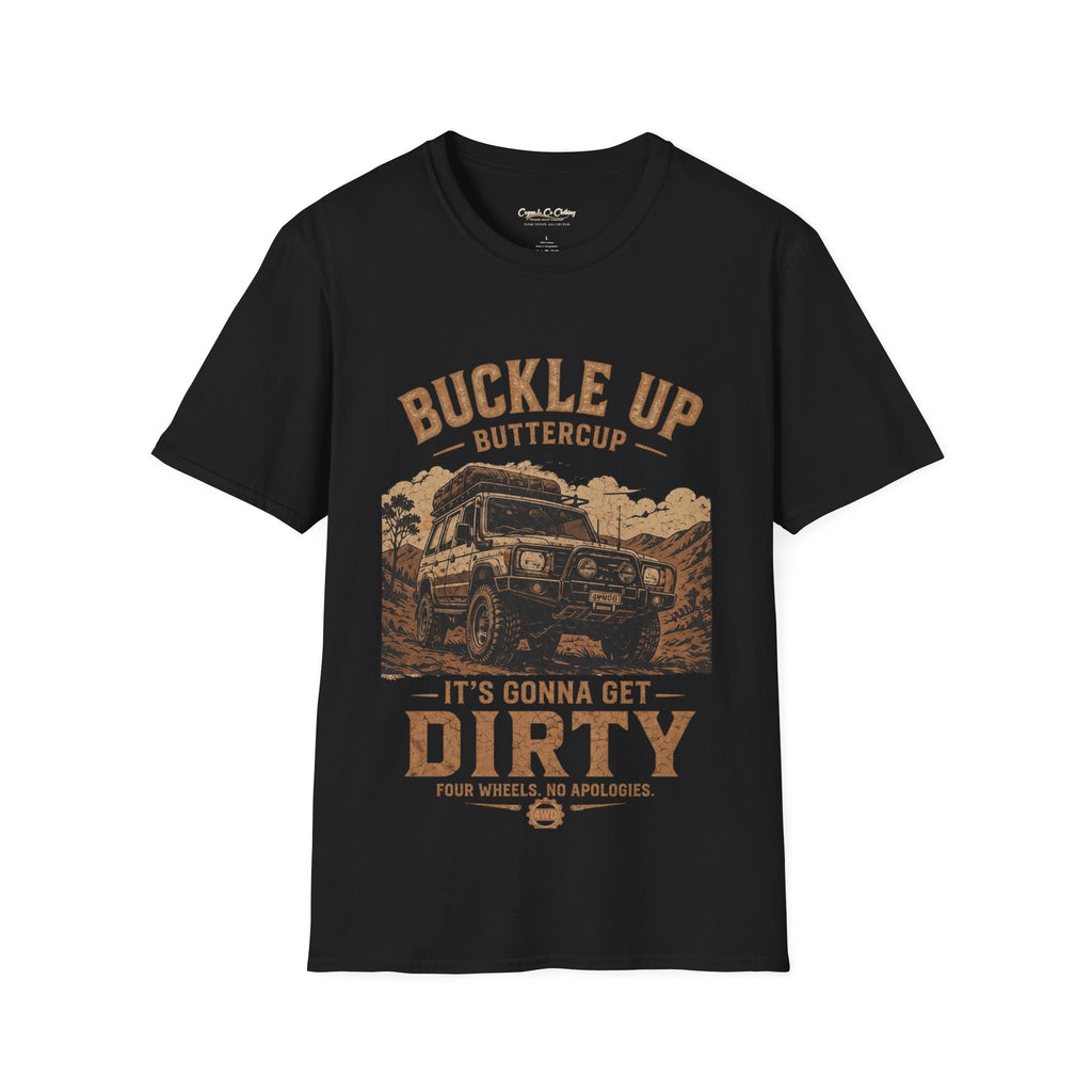 Buckle Up Buttercup Off-Road Truck T-Shirt — Vintage Adventure Tee Cogan & Co Clothing