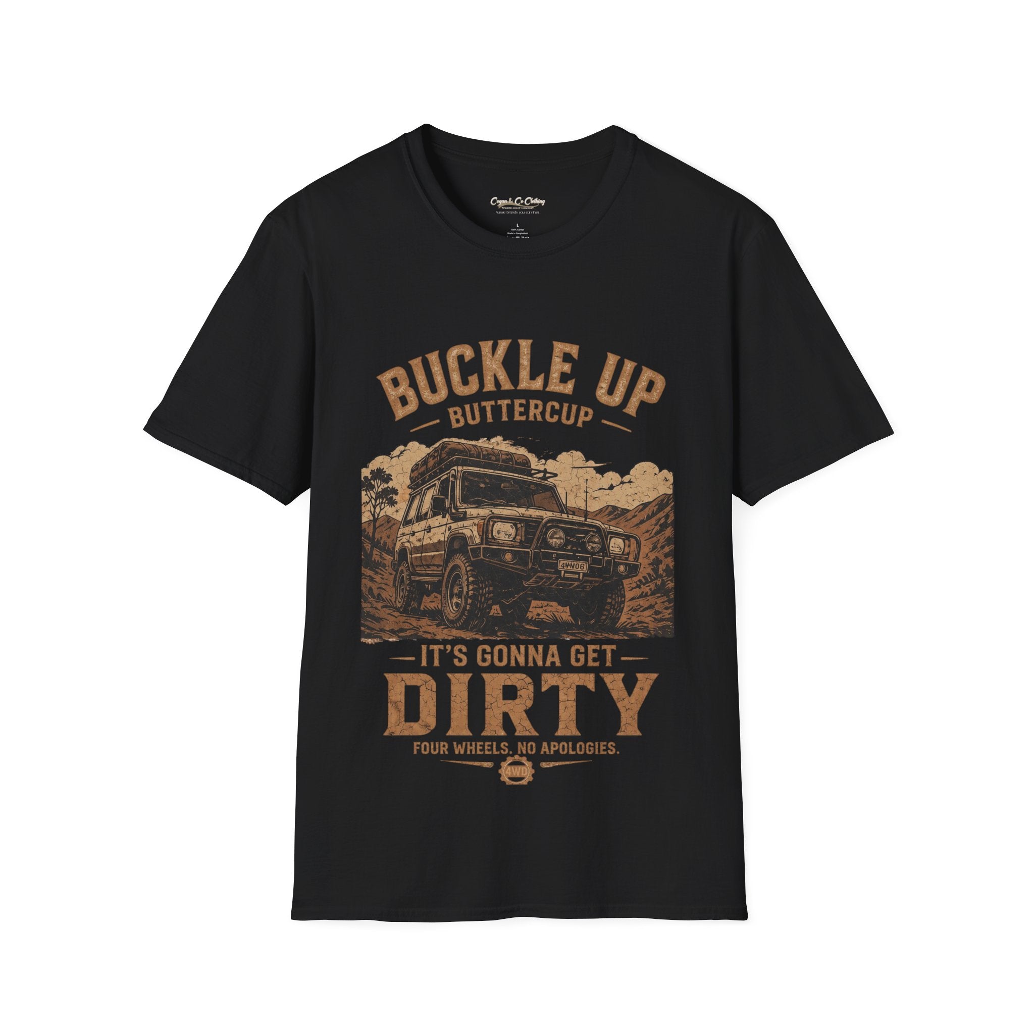 Buckle Up Buttercup Off-Road Truck T-Shirt — Vintage Adventure Tee Cogan & Co Clothing