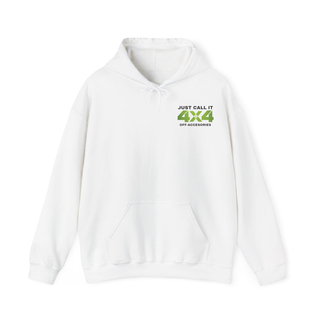 4x4 Off-Accessories Hoodie — "Just Call It 4x4" Green Logo