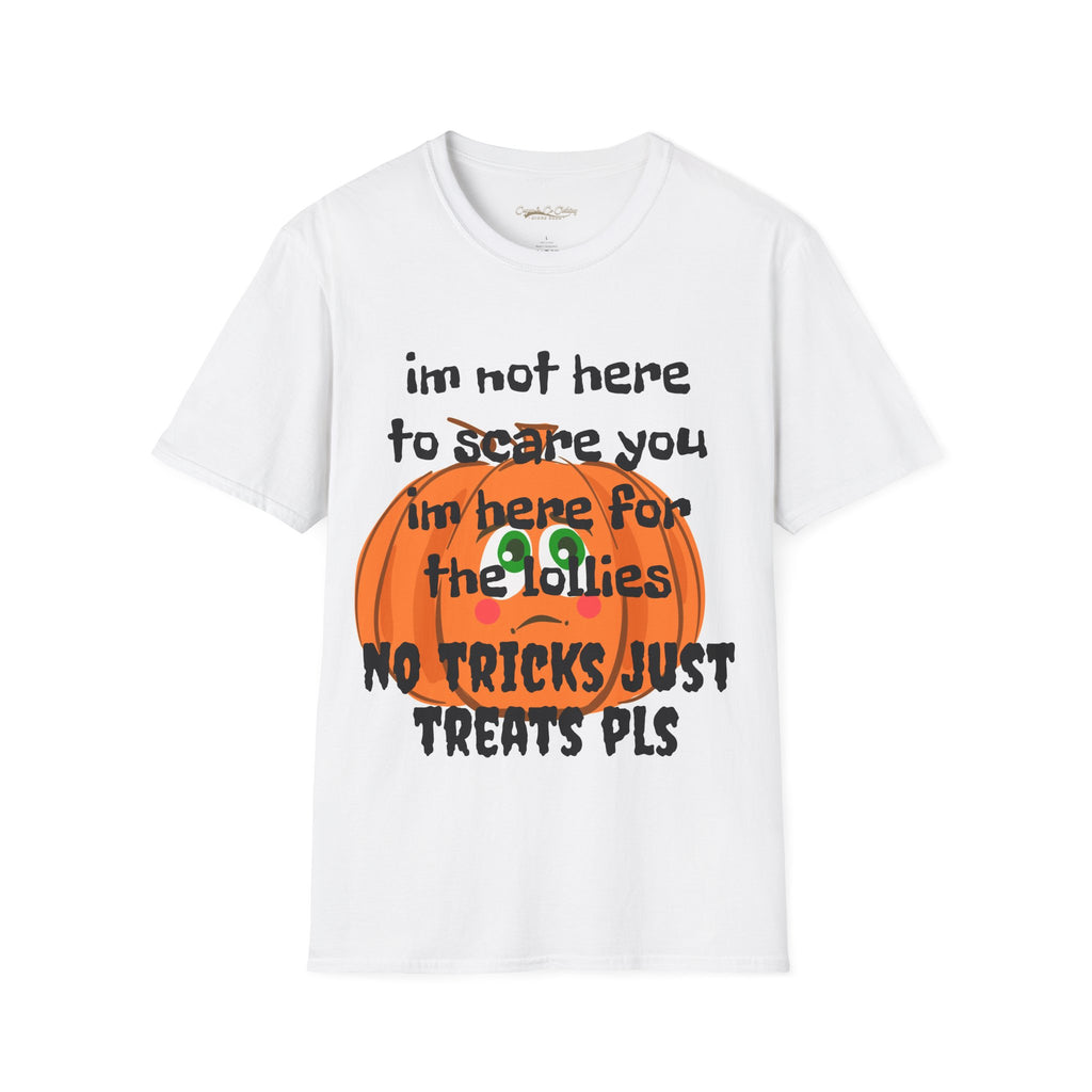 Halloween Themed T-Shirt, Funny Halloween Tee, Unisex Softstyle Shirt, Spooky Season Apparel, Trick or Treat Shirt