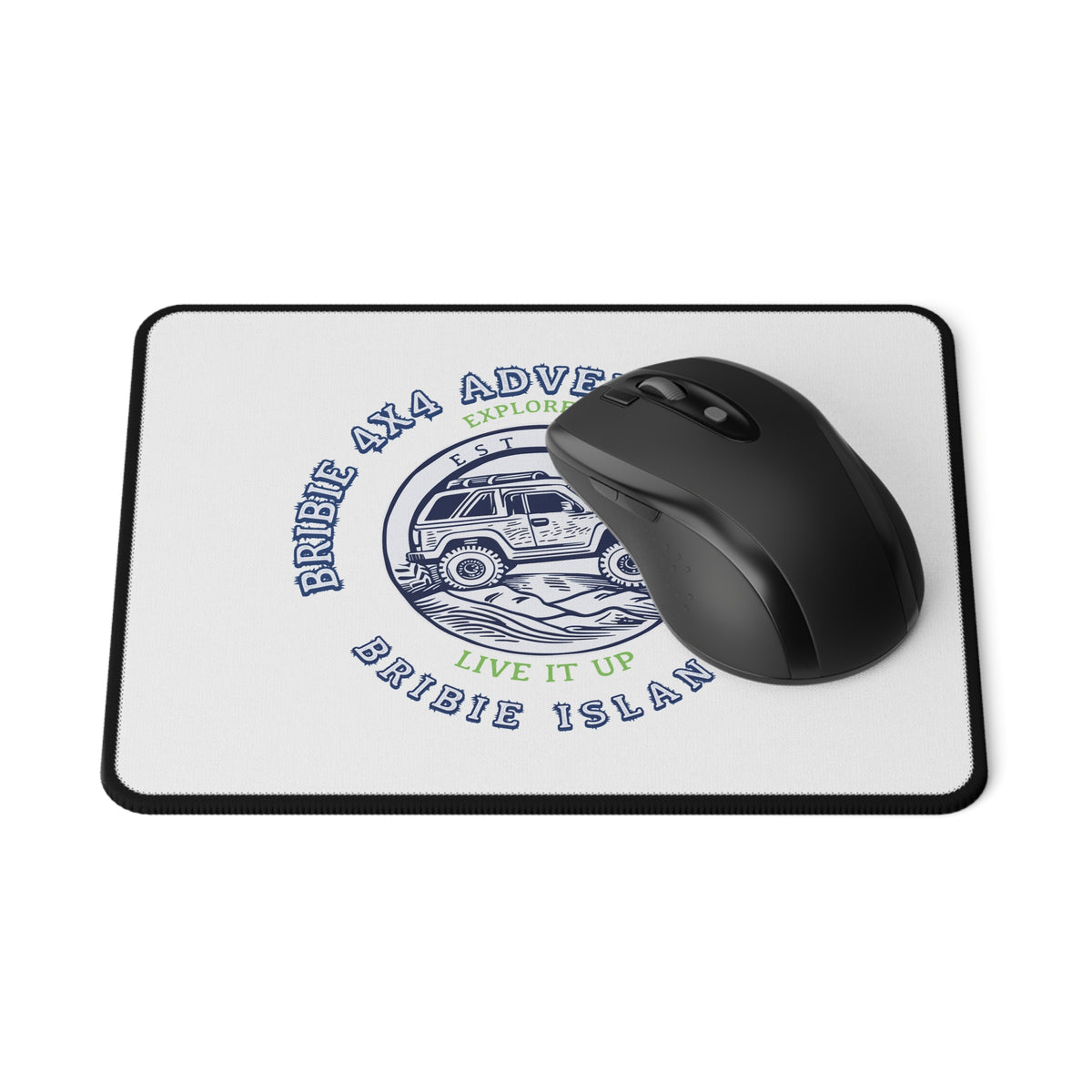 Bribie Island 4x4 Adventure Crew Mouse Pad - "Live It Up" Off-Road Gaming Pad