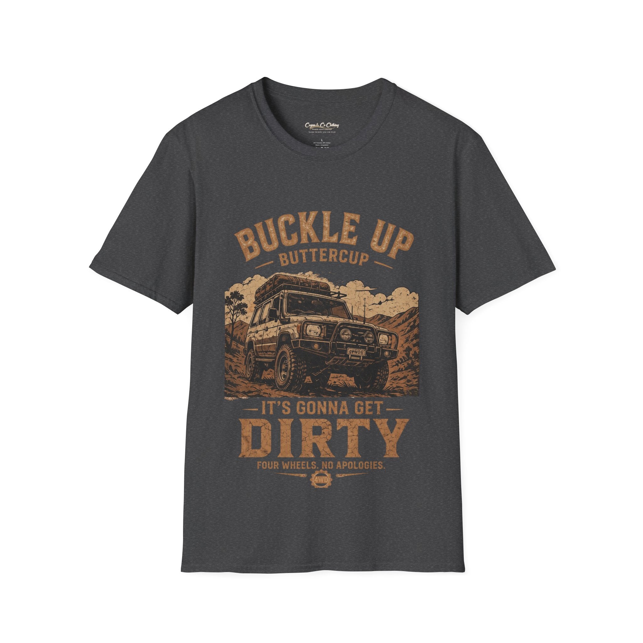 Buckle Up Buttercup Off-Road Truck T-Shirt — Vintage Adventure Tee Cogan & Co Clothing