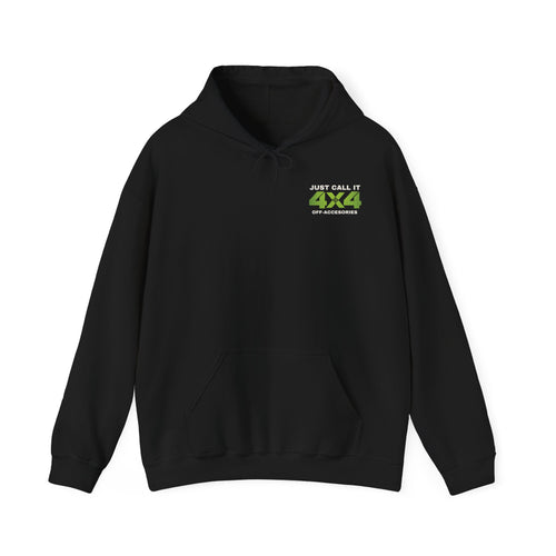 4x4 Off-Accessories Hoodie — "Just Call It 4x4" Green Logo