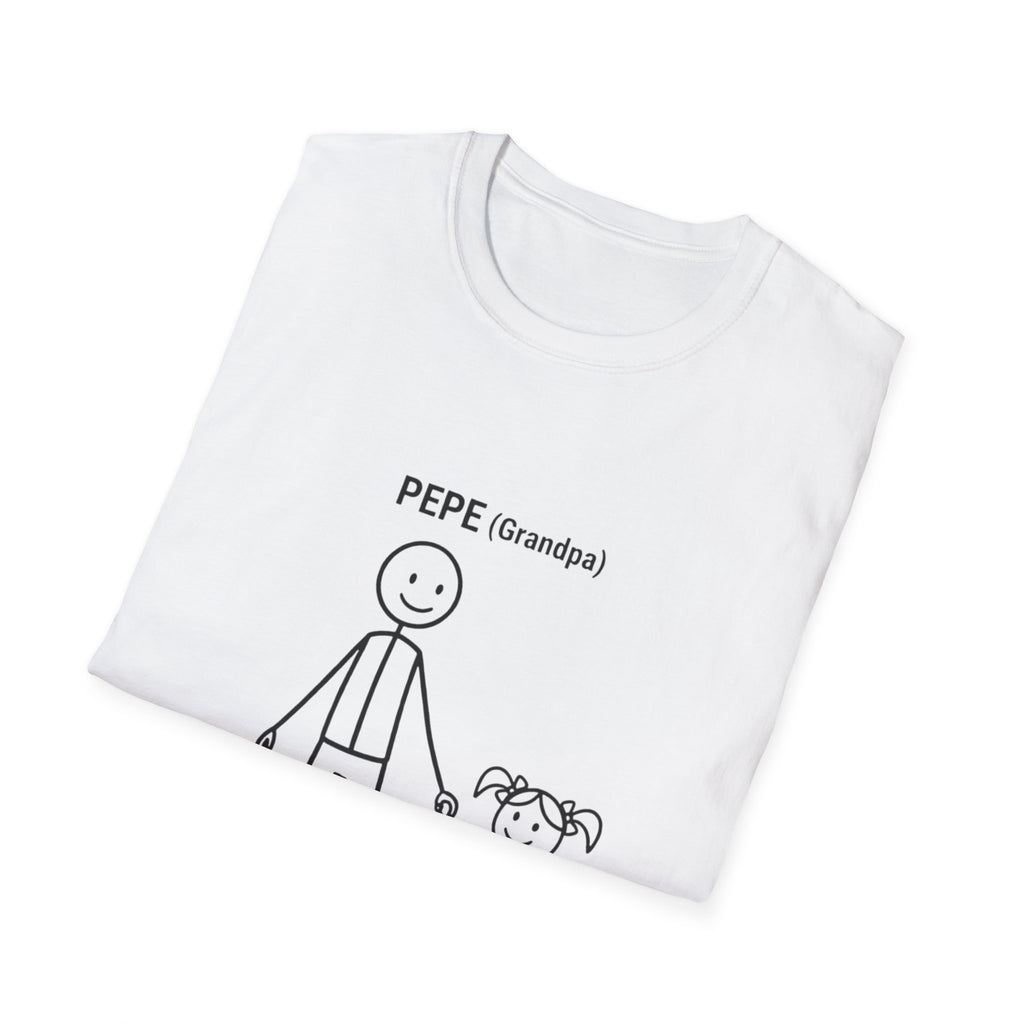 Pepe (Grandpa) Stick Figure Grandpa T-Shirt — Cute Grandpa & Granddaughter Tee
