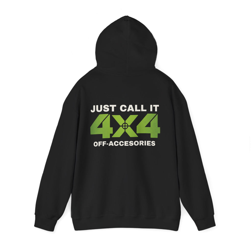 4x4 Off-Accessories Hoodie — "Just Call It 4x4" Green Logo