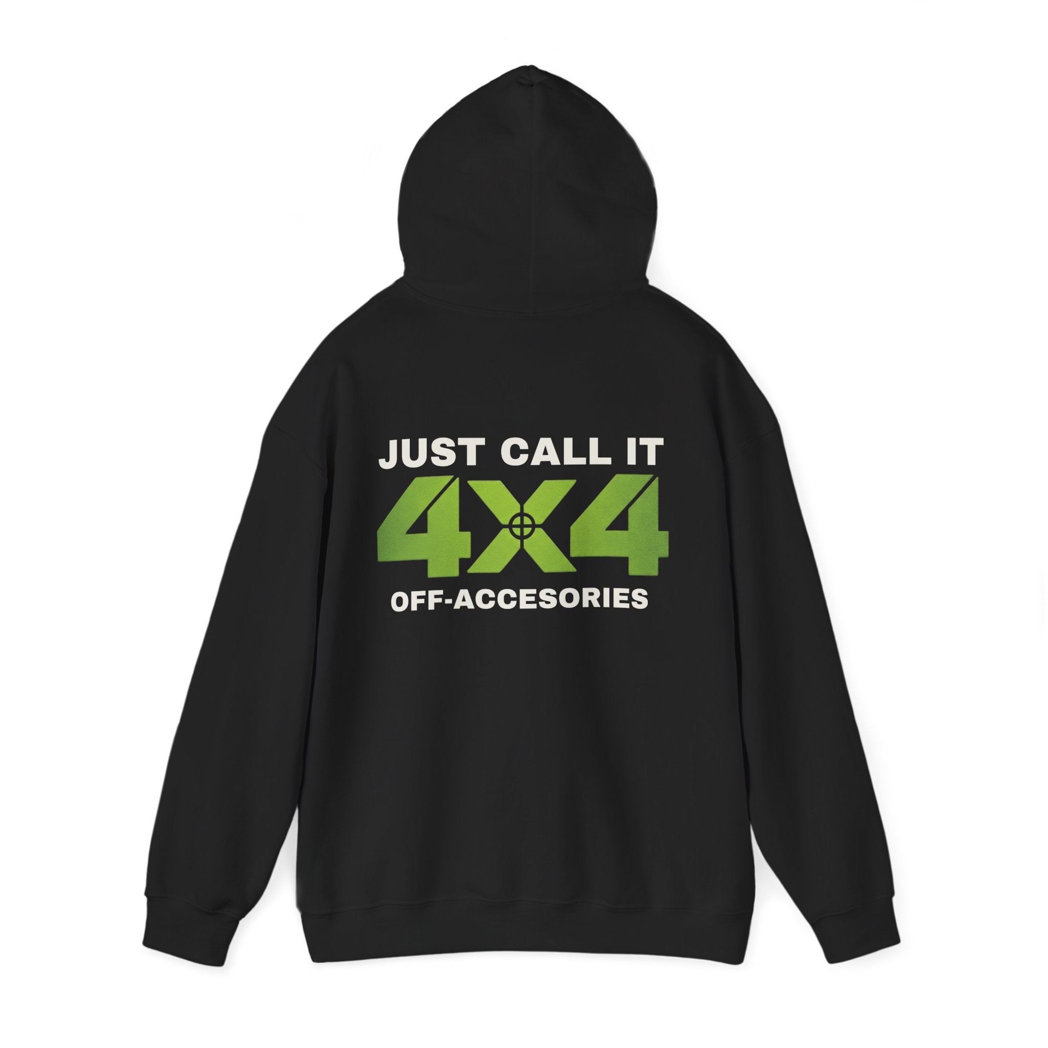 4x4 Off-Accessories Hoodie — "Just Call It 4x4" Green Logo