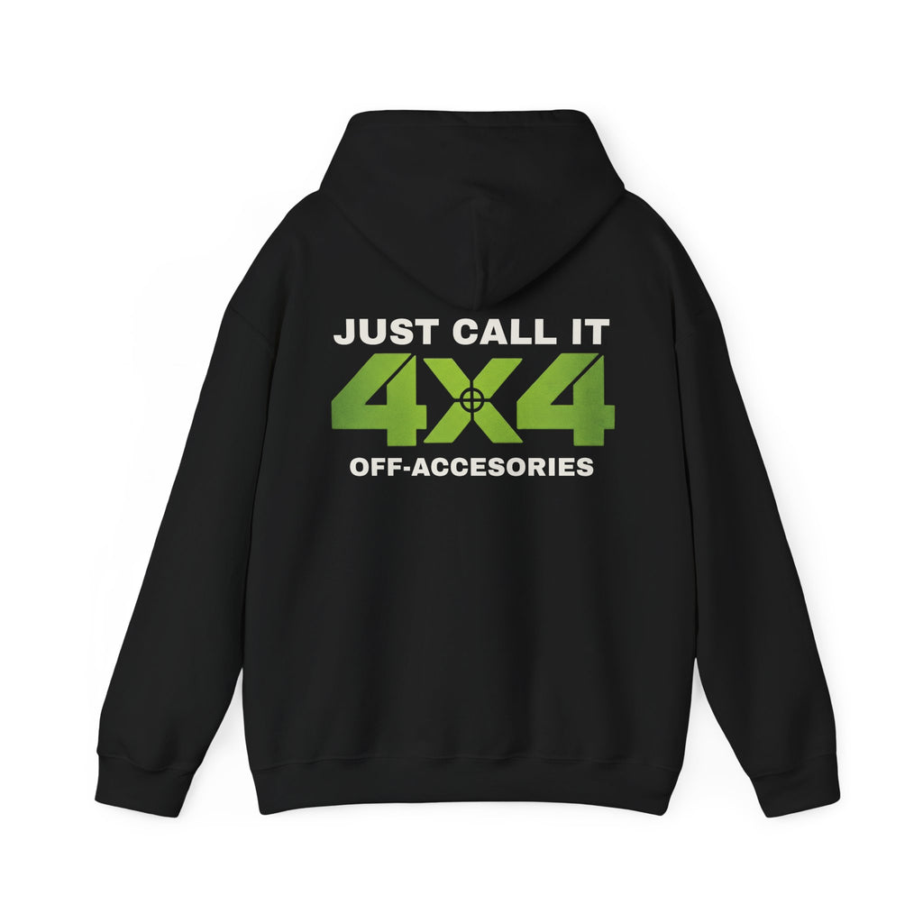 4x4 Off-Accessories Hoodie — "Just Call It 4x4" Green Logo