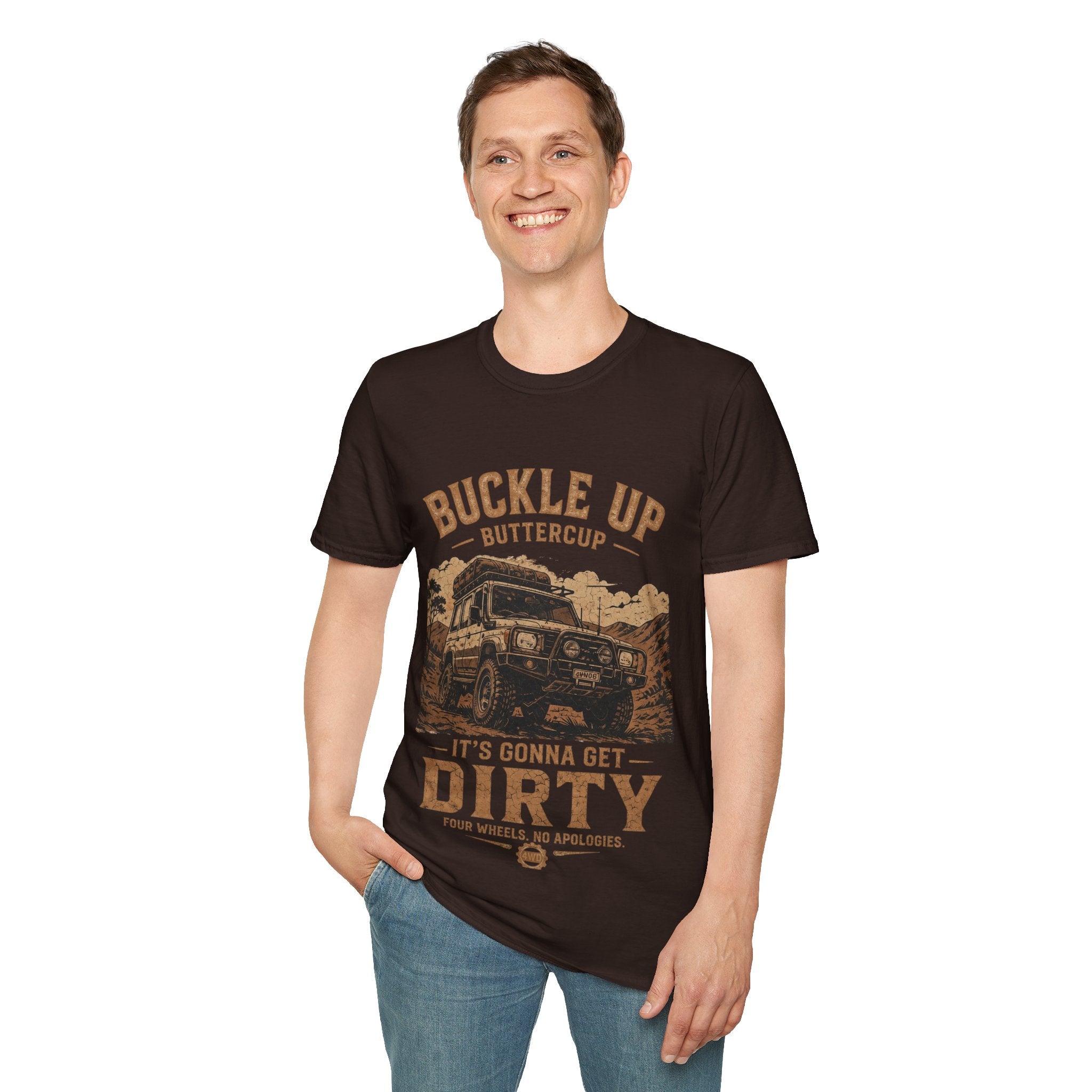 Buckle Up Buttercup Off-Road Truck T-Shirt — Vintage Adventure Tee Cogan & Co Clothing